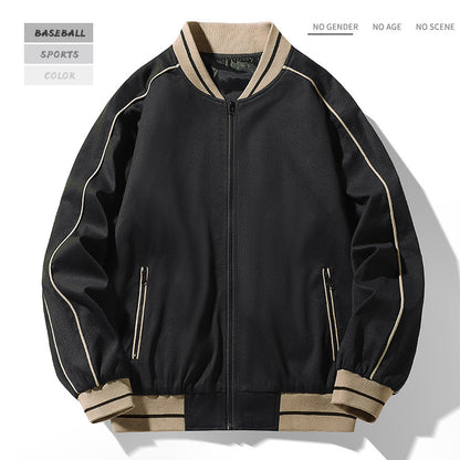 Men's Baseball Collar Casual Jacket Plus Size Coat Top Men
