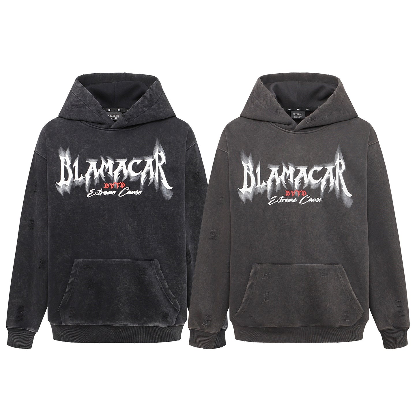 American Retro Heavy Washed Hoodie Design Sense Printed Hoodie