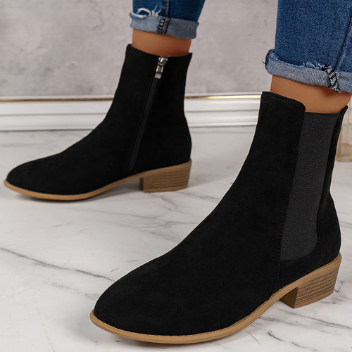 British Style Plus Size Thin Mid-calf Length Boots