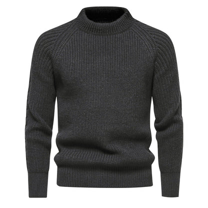 Men's Solid Color Round Neck Sweater