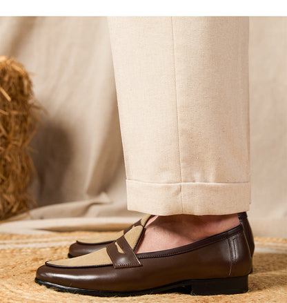 Loafers Belgium Champagne British Style Casual