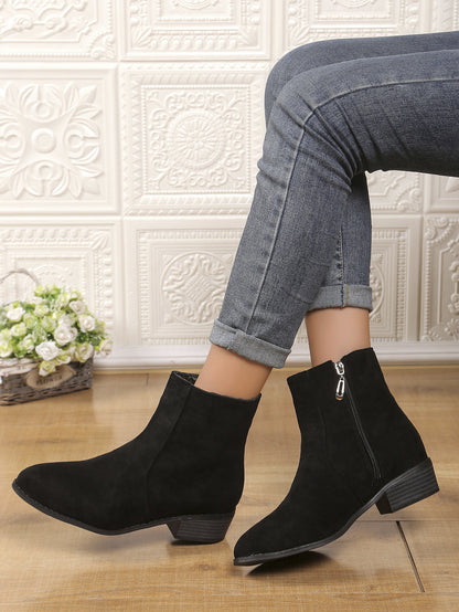 Suede Dr Martens Chunky Heel Short Women's Boots