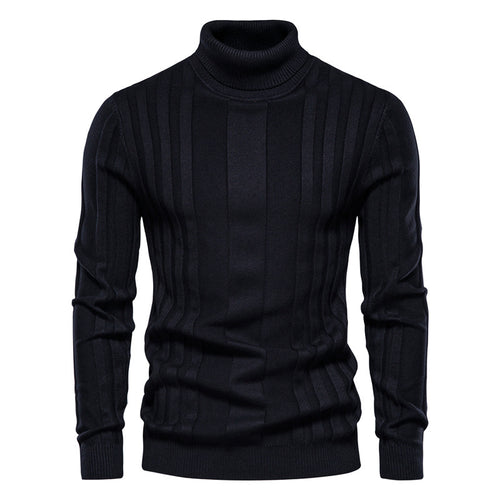 Men's Turtleneck Sweater Casual Knit Solid Color Pullover