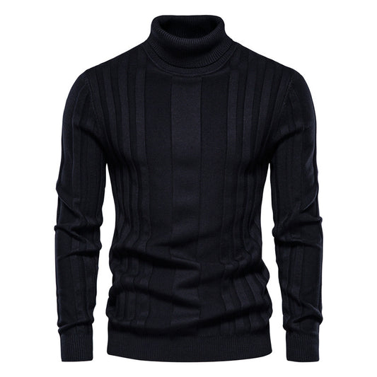 Men's Turtleneck Sweater Casual Knit Solid Color Pullover