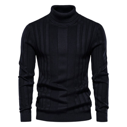 Men's Turtleneck Sweater Casual Knit Solid Color Pullover