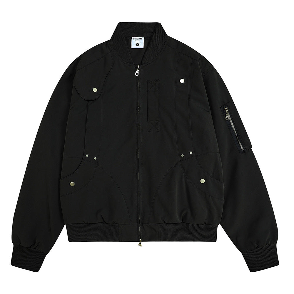 Baseball Uniform Men's High Street Design Pocket Decoration