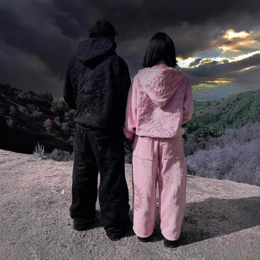 American-style Retro Washed Distressed Patch Hoodie