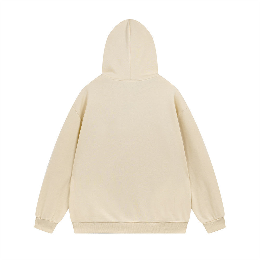 Inkjet Letters Embroidered Brushed Sweatshirt Heavy