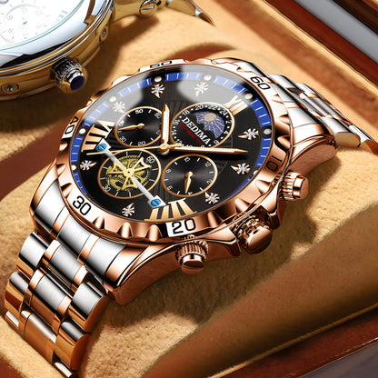 Business Luminous Waterproof Flywheel Quartz Watch