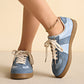 Round Toe All-matching Lace-up Flat Retro Low-top Sports Board Shoes