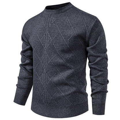 Fleece-lined Thick Round Neck Knitted Undershirt