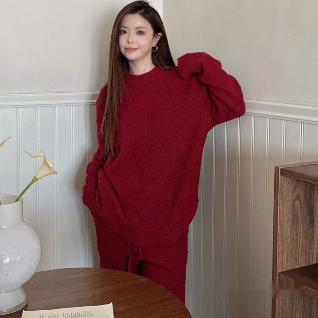 Plain Color Women's Homewear Set