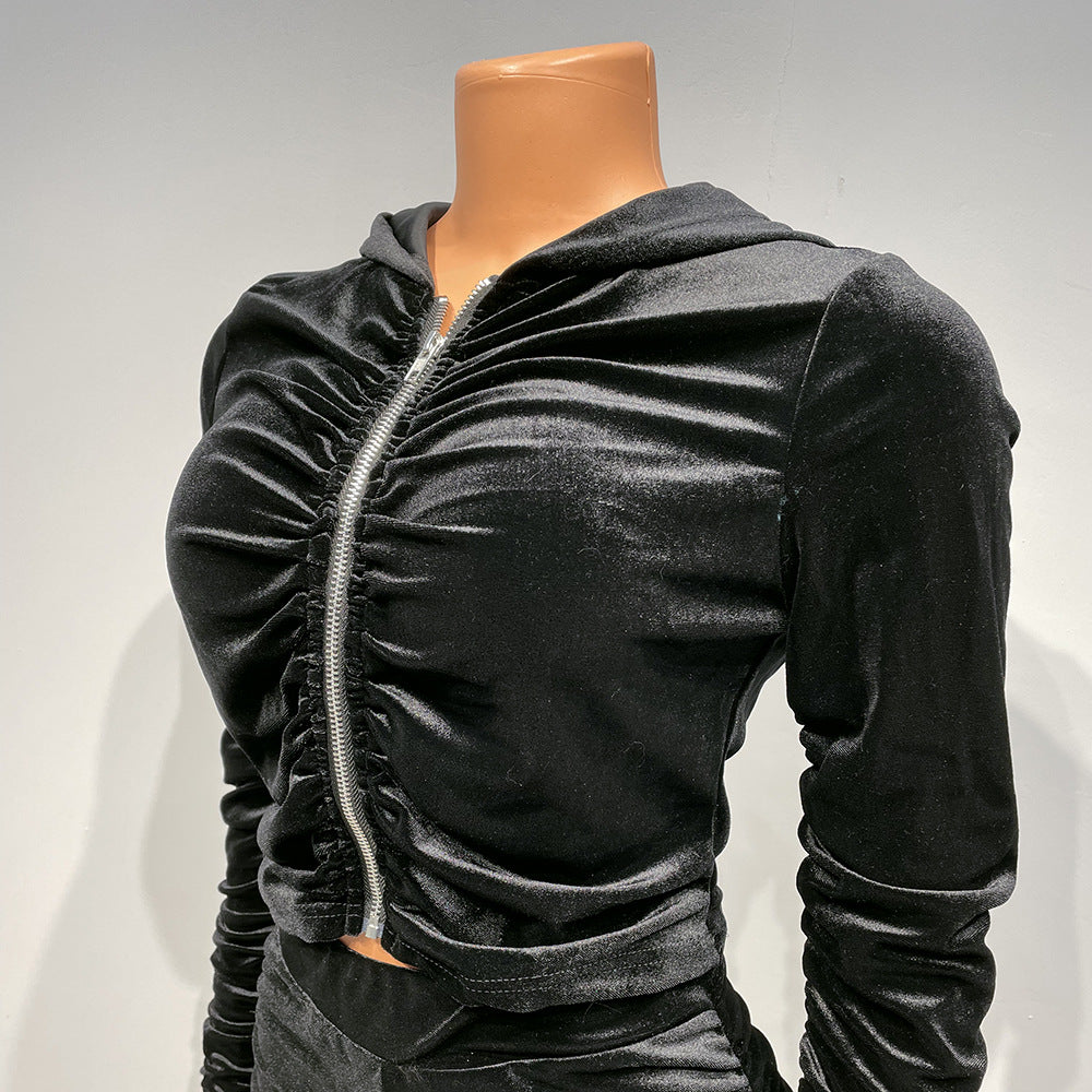 Pleuche Long Sleeve Suit Women