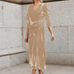 Gold Velvet High Sense Dress Elegant Temperament