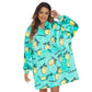 Cartoon Fruit Printed Lazy Blanket Hooded