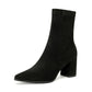 High Heel Stretch Side Zipper Thick Heel Thin Women's Boots