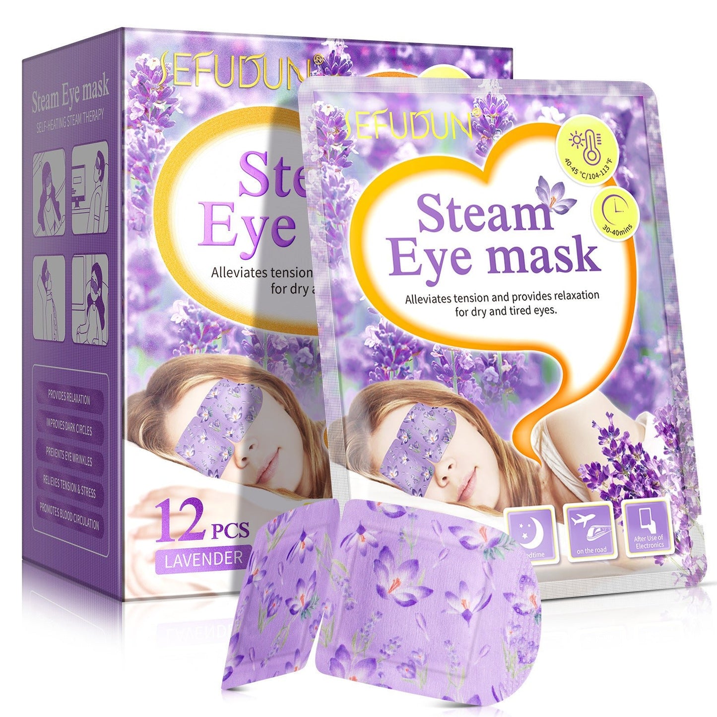 Disposable Eye Mask Steam Heating SPA Relaxing Eye - Babazayed