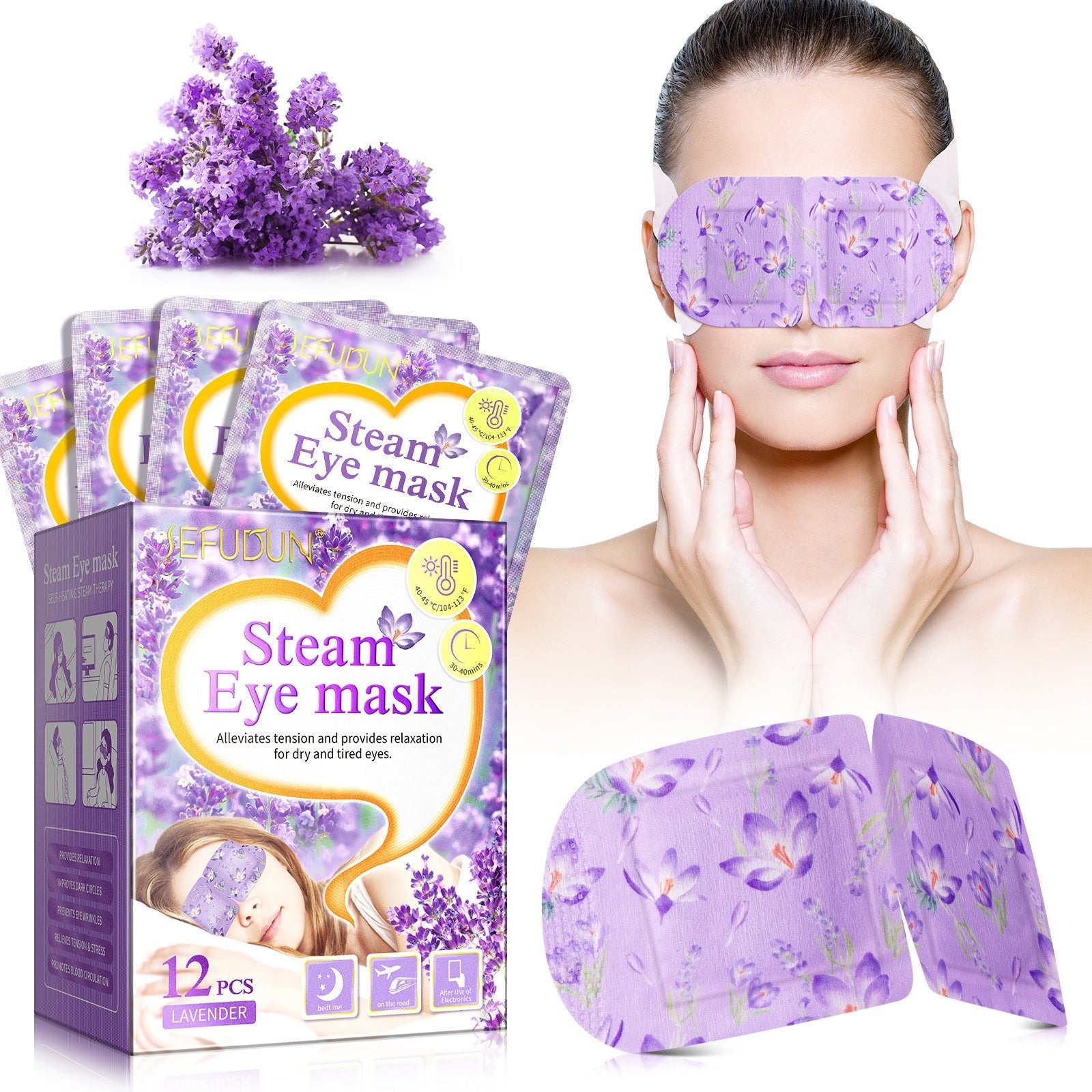 Disposable Eye Mask Steam Heating SPA Relaxing Eye - Babazayed