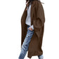 Fashion Long Solid Color Lapel Coat Warm Coat