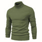 Winter Turtleneck Sweater Fashion Slim Fit Solid Color Pullover Knitted Top Men's Clothing