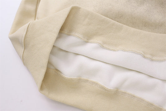 Inkjet Letters Embroidered Brushed Sweatshirt Heavy