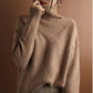 Loose High Collar Warm Sweater Solid Color Knitted Women