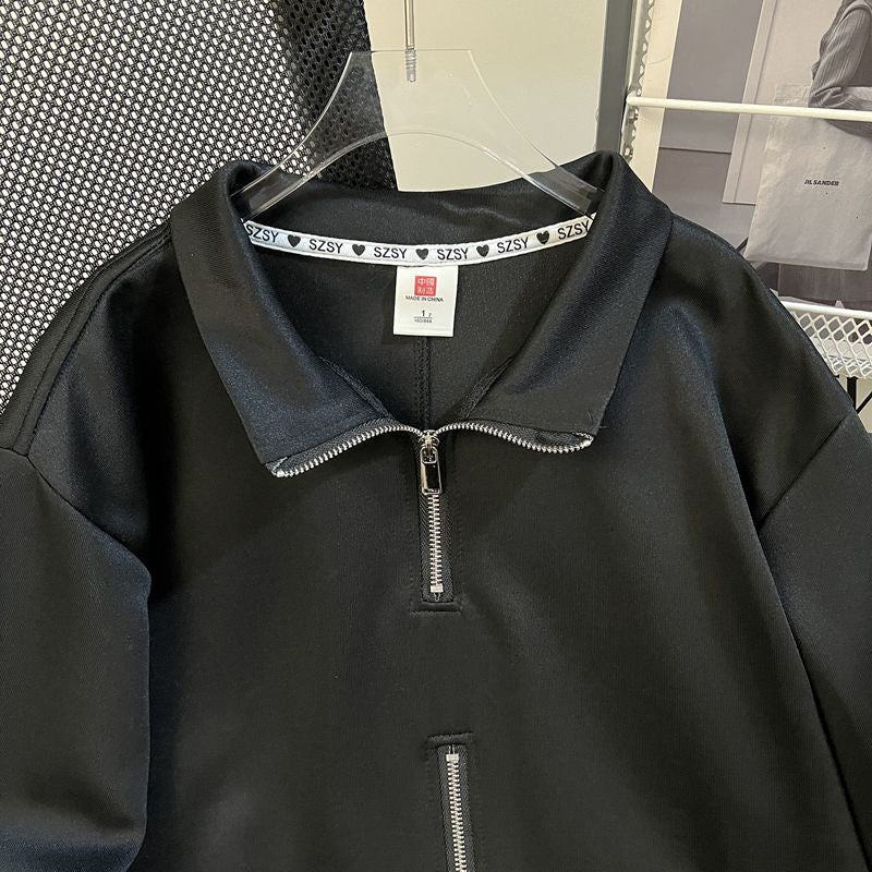 American-style High-street Relaxed-fit Hoodie With Double Zippers