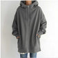Oversized S-5XL Women Loose Hooded Coats Autumn Female Tie Collar Long Sleeve Zipper Up Add Velvet Long Sweatshirt