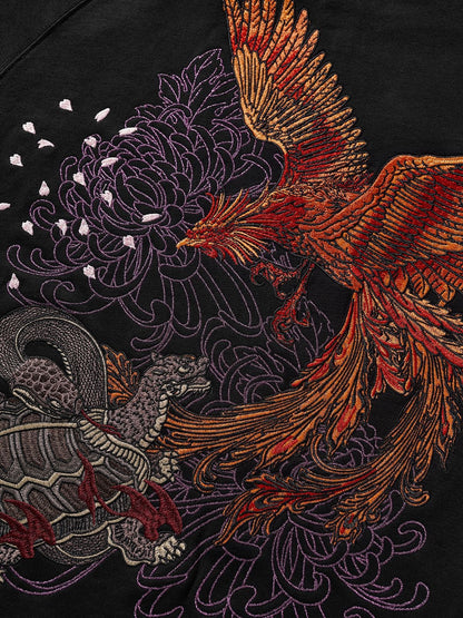 Mens Loose Fit Polyester Embroidered Chinese Style Jacket