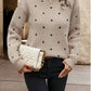 Ins Polka Dot Print Pullover Sweater Fashion Casual Long-sleeved Jacquard Knitted Top Winter Round Neck Clothing For Women