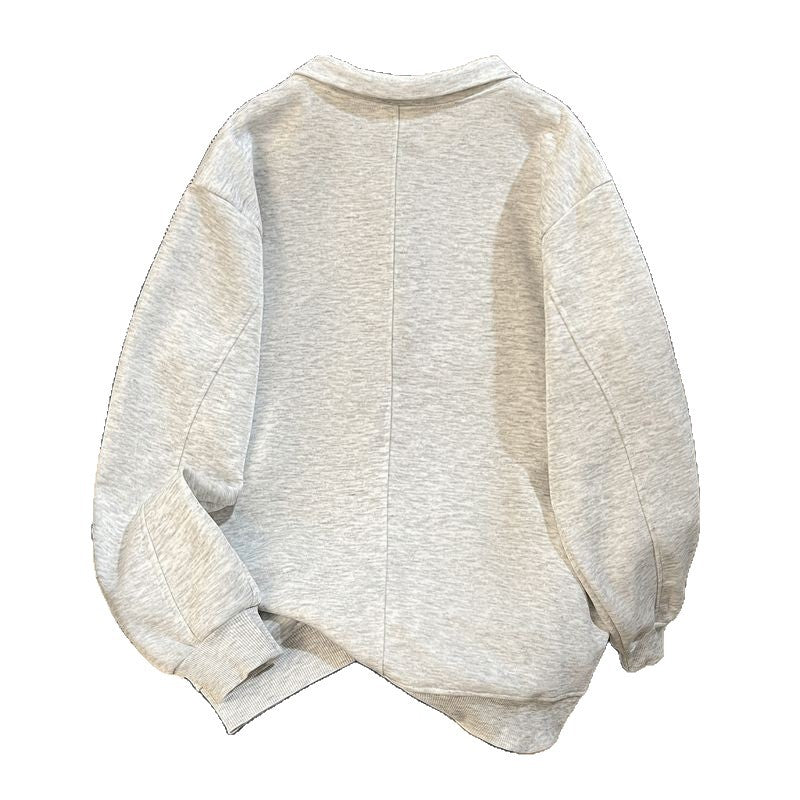 American-style High-street Relaxed-fit Hoodie With Double Zippers