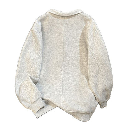 American-style High-street Relaxed-fit Hoodie With Double Zippers