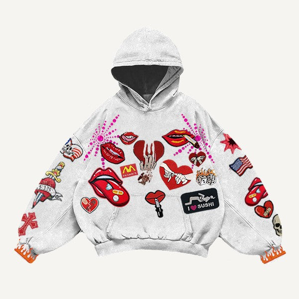 Fashion Casual Printed Polyester Sweater