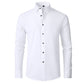 Solid Long Sleeve Shirt Fashion Slim Lapel Button Office Business Shirt Men's Clothing