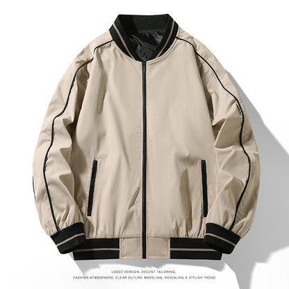 Men's Baseball Collar Casual Jacket Plus Size Coat Top Men