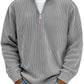 Corduroy Zipper Stand Collar Sweatshirt Fashion Warm Solid Color Long Sleeve Top Men's Casual Polo Shirt Clothing