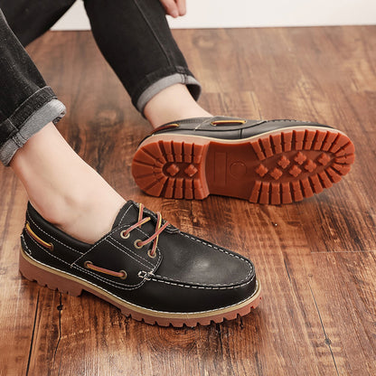 First Layer Cowhide Low Top Classic British Casual Pumps Men