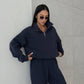 Y2K Winter Jogging Women Two Piece Set Female Zipper Coat Casual Pants Tracksuit Autumn Jacket Fashion Contrast Sport Wear Set