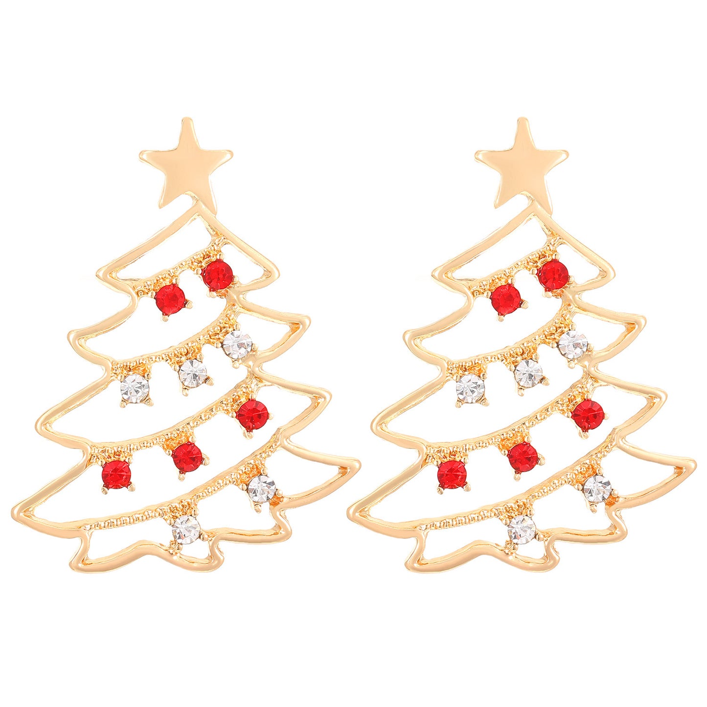 Christmas Earrings With Christmas Tree Colorful Zircon Christmas Tree Earrings  For Women Personality Earrings Party Jewelry Christmas Gift
