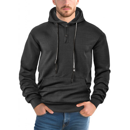Pullover Solid Color Casual Sports Loose Long Sleeve Hooded Sweater Men
