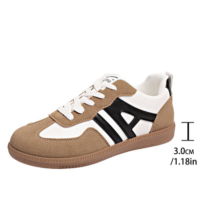 Retro Color Matching Lace-up Lightweight Jogging Women's Shoes