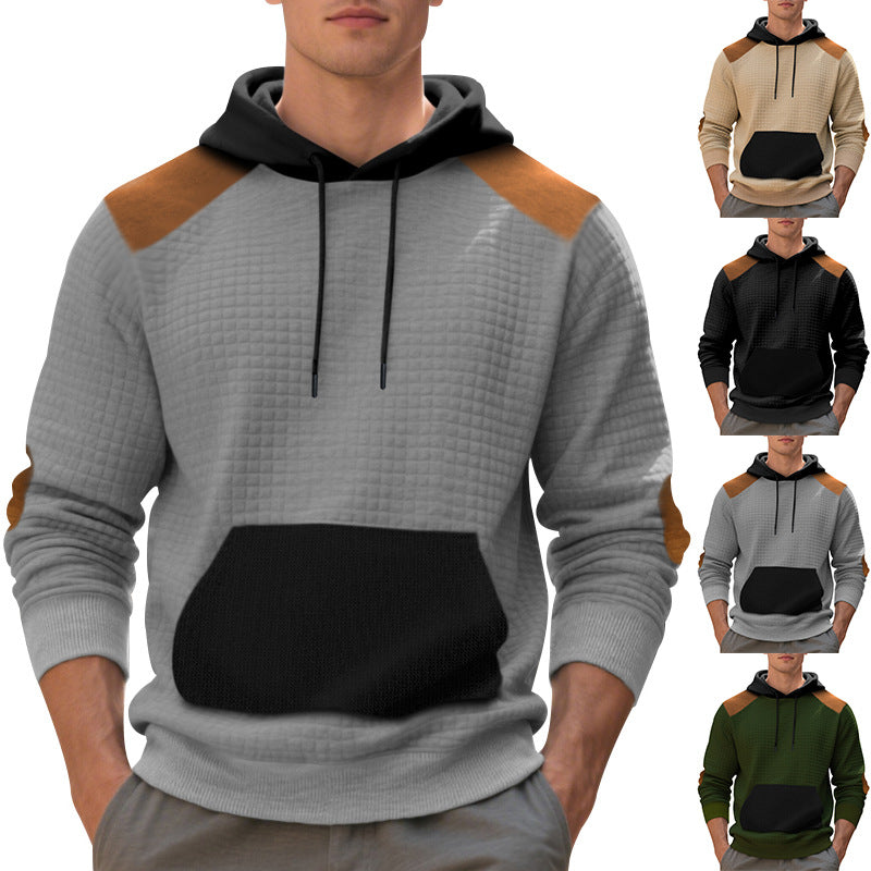 Men's Leisure Pullover Jacquard Multicolor Hoodie Hooded Large Pocket
