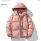 Men's Hoodie Coat Winter Fashion Solid ZIp-up Thickened Cotton-padded Jacket Casual Warm Outwear Top Clothing