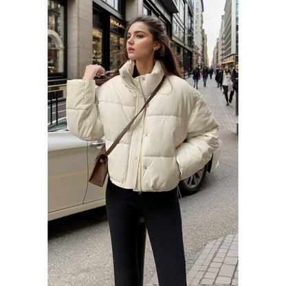 European And American Winter Disposable Leather Cotton-padded Jacket