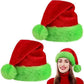 Fluorescent Green Decorative Red Suede Double Layer Christmas Hat
