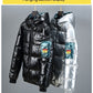 Winter Down Thick Bright Leather Cotton-padded Jacket