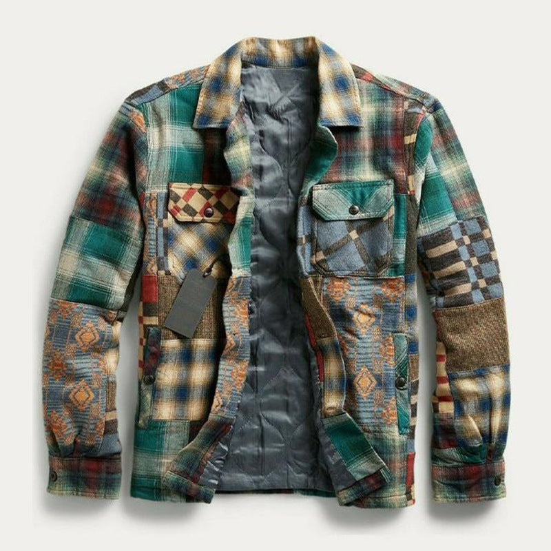 Men's Thick Cotton Plaid Jacket Jacket
