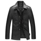 Middle-aged And Elderly Men's Cotton Lapel Leather Jacket