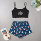 Christmas European And American Thin Pajamas Women's Sleeveless Shorts Milk Silk Simple Casual Two-piece Suit Homewear