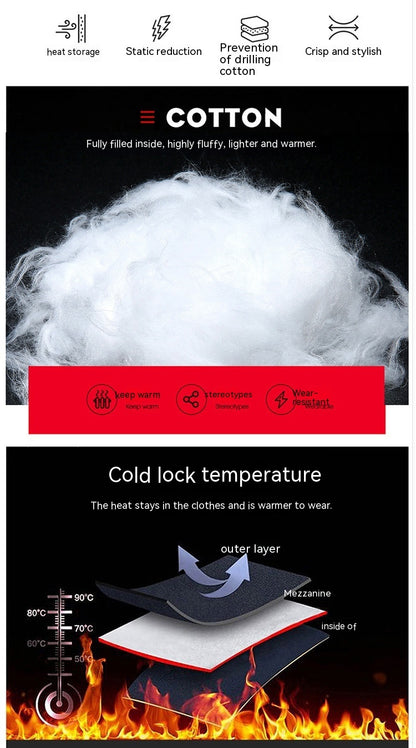 Winter Down Thick Bright Leather Cotton-padded Jacket